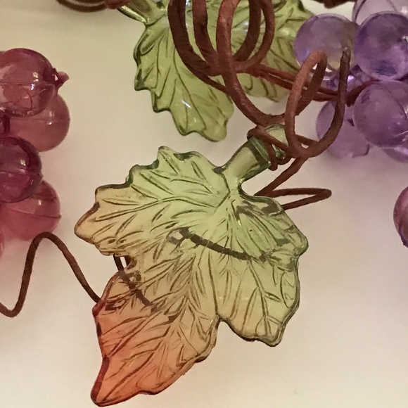 Candle Ring Wreath Fall Table Centerpiece Leaves Grapes Thanksgiving Fall Decor - Picture 15 of 16
